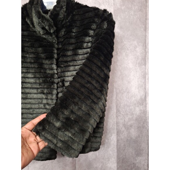 Express Faux Fur Coat Womens Sz Large Y2K Old Money Gothic Plush Shaggy Soft - Picture 7 of 15